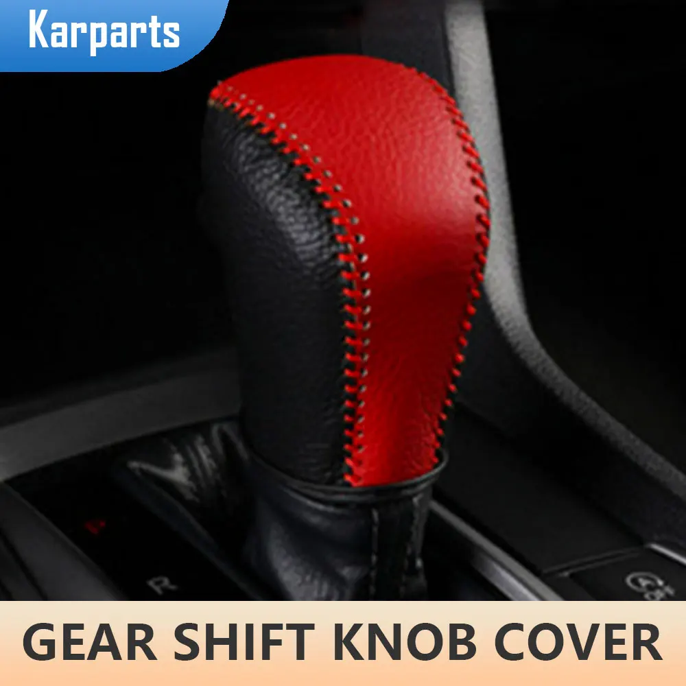 

Genuine Leather Car Gear Shift Collars Case Gear Head Shift Knob Cover for Honda Civic X 10th 2016 - 2021 AT Accessories