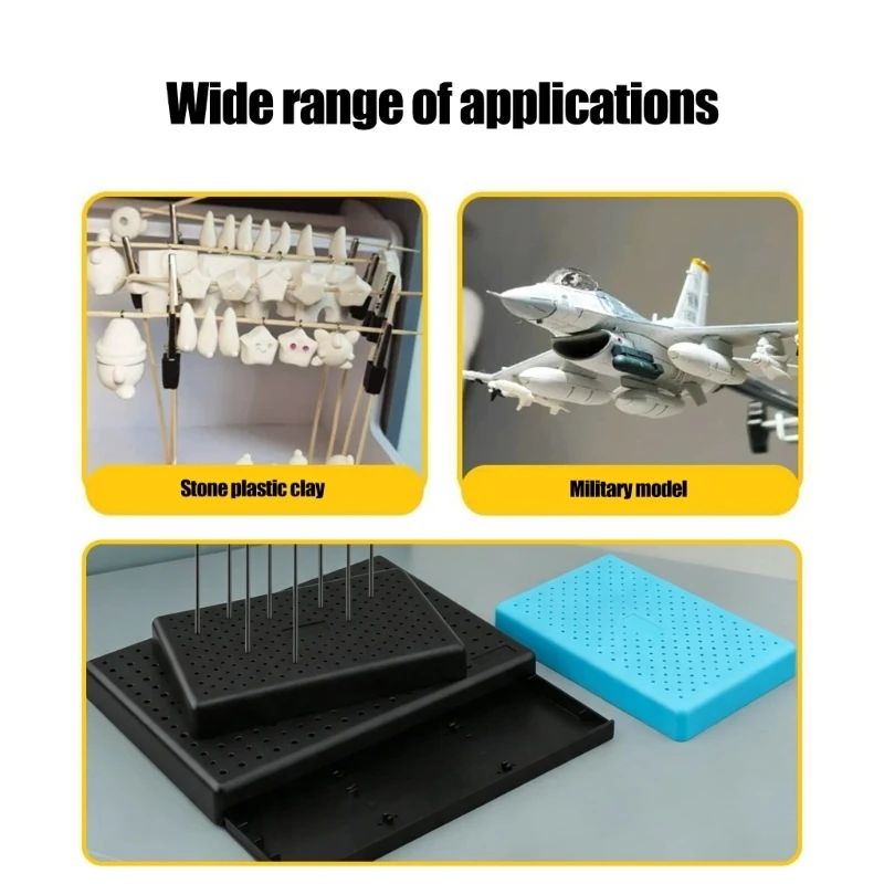 Painting Clips with Stand for Small Model Parts, Perforated Drying Base and Long Spring Holders for Hobby Painting, 15UB