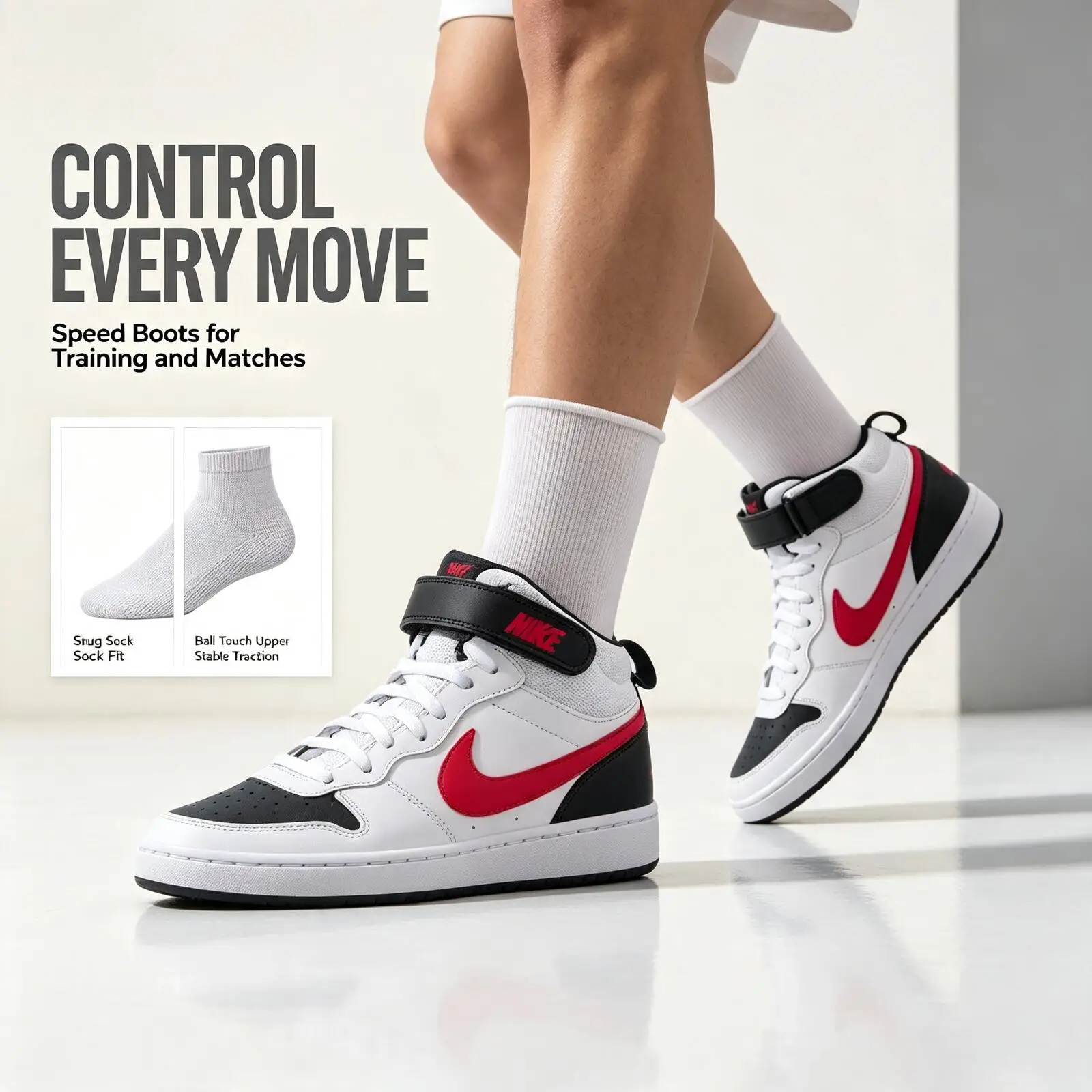 Nike Limited Edition Women's COURT BOROUGH MID 2 BG Fashionable Trendy Sneakers Low-Top Versatile Casual Shoes Cd7782-110