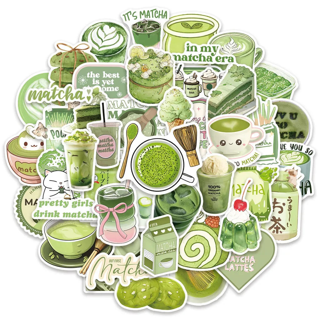 50Pcs Matcha Girl Stickers - Cute Cartoon Decor for Notebooks, Skateboards & Luggage（ Anime Worlds Store）
