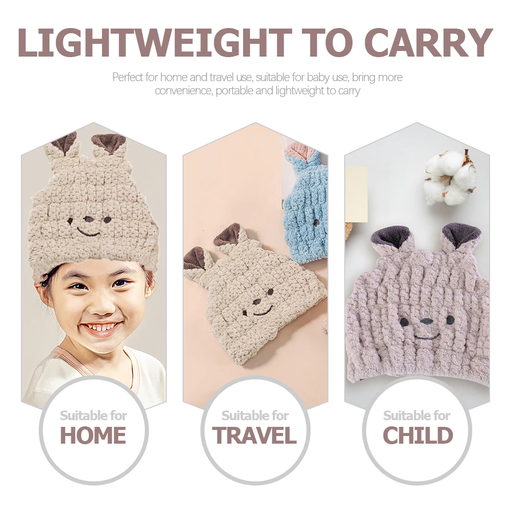 

Kids Dry Hair Bathing Hat Thicken Absorbent Shower Cap Baby Towel Portable Lightweight Hair Drying Supplies Travel Use Gentle