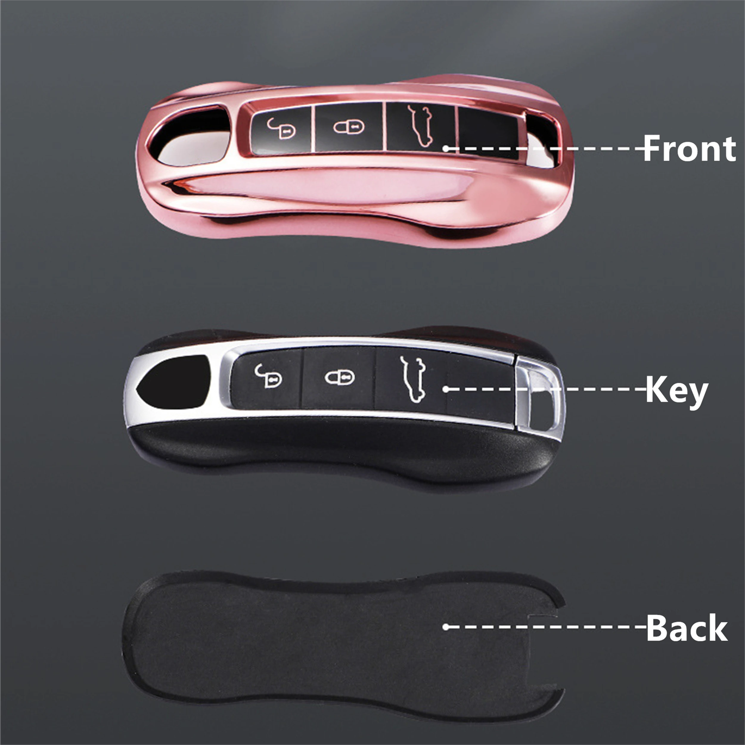 Kompatibel für Porsche Soft TPU Keycase für Cayenne 911 Panamera Auto Key Shell Case