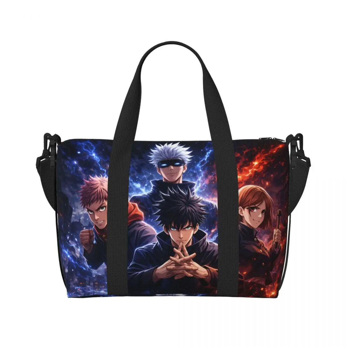 Bolsa de Mano Grande Personalizada de Jujutsu Kaisen, Bolsa de Compras, Gimnasio, Playa y Viaje con Diseño de Manga para Mujer