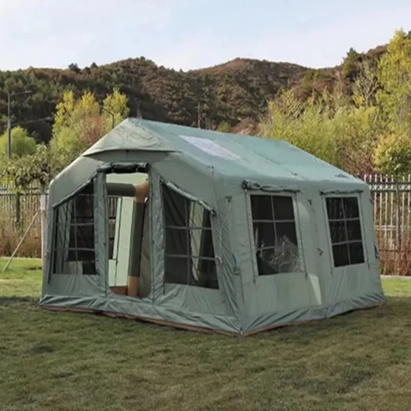 Inflatable Air Tent Waterproof Rainproof Made Oxford Fabric Automatic Assembly 3.6x3.6m for Beach Campsite Four Seasons