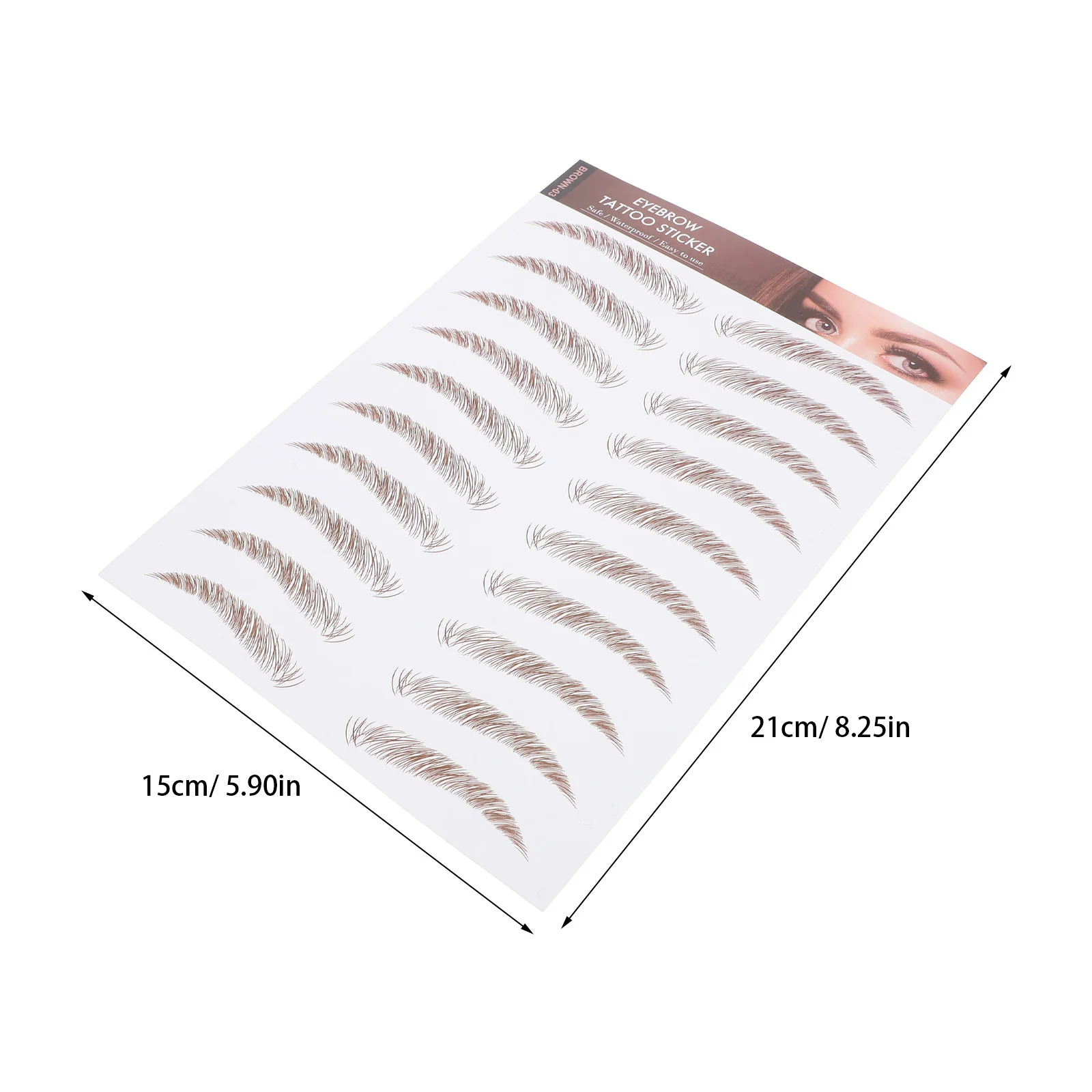 4 قطعة 6D ملصقات الحواجب تشبه الشعر مقاوم للماء قابلة لإعادة الاستخدام مجموعة نقل الحواجب الكاذبة لأشكال مستقيمة أداة ماكياج #5
