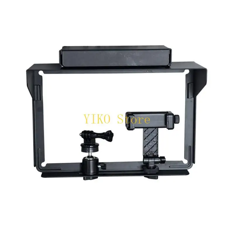 K32C Heavy Duty Metal Phone Holder For Fence With Shade And Power Slot