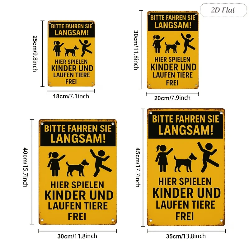 2D Flat, 1pc, 2D Flat, Signs Metal Sheet Painting 