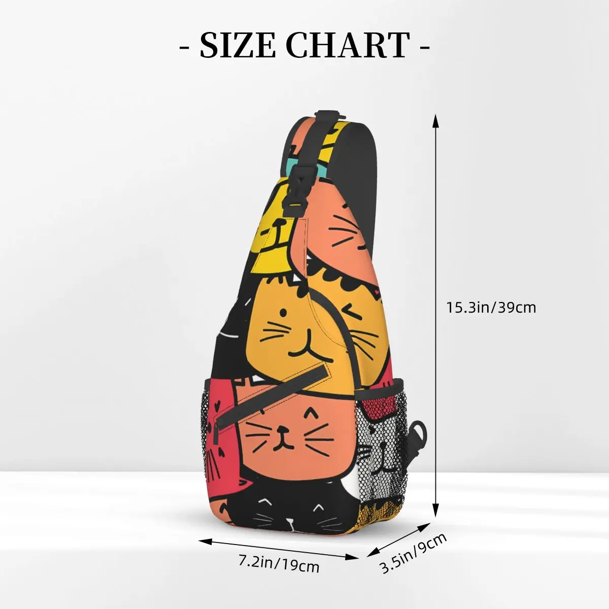 Crossbody Tas Sport Kleurrijke Cartoon Katten Naadloze Patroon Borst Zak Unisex Vrouwen Man Mode Schouder Rugzakken Reizen