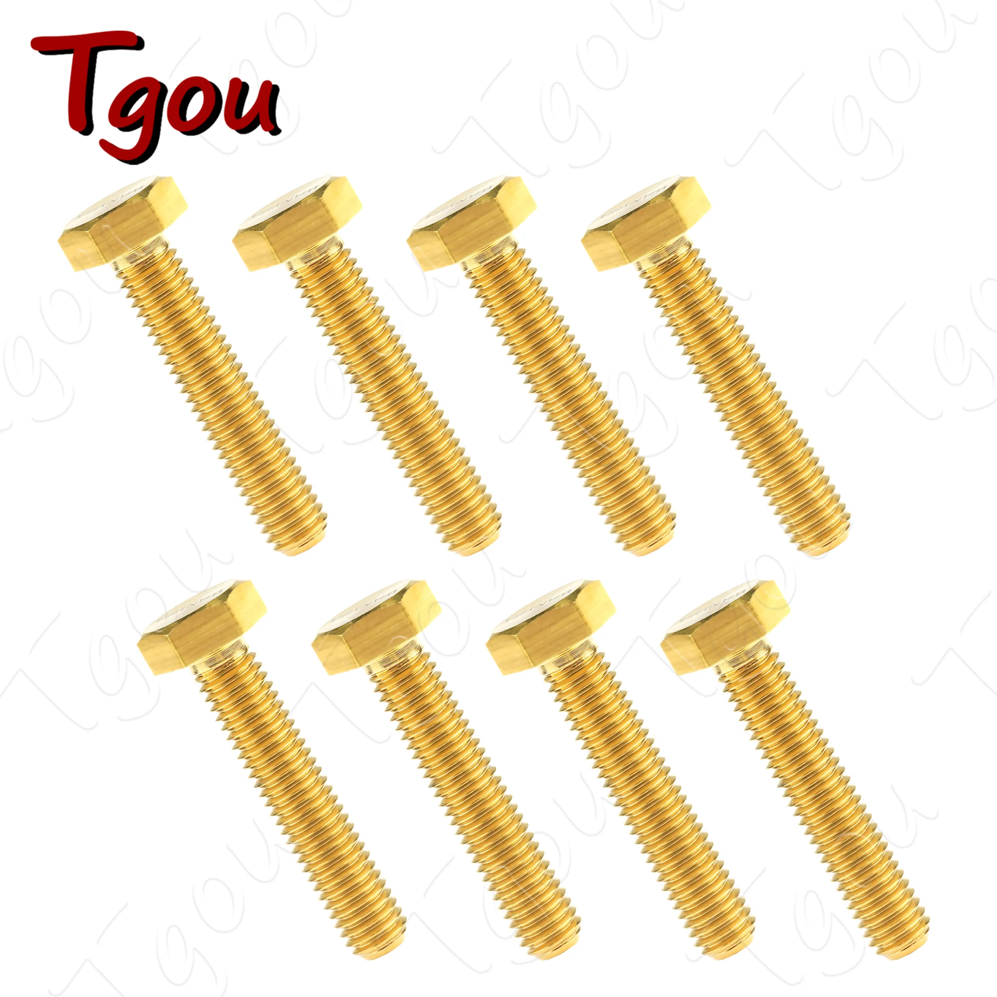 Tgou Titanium Bolt  M6/M8x10/15/20/25/30/35/40/45/50/55/60 DIN933 Full Thread  External Hex Flat Head Screw for motorcycle 8pcs