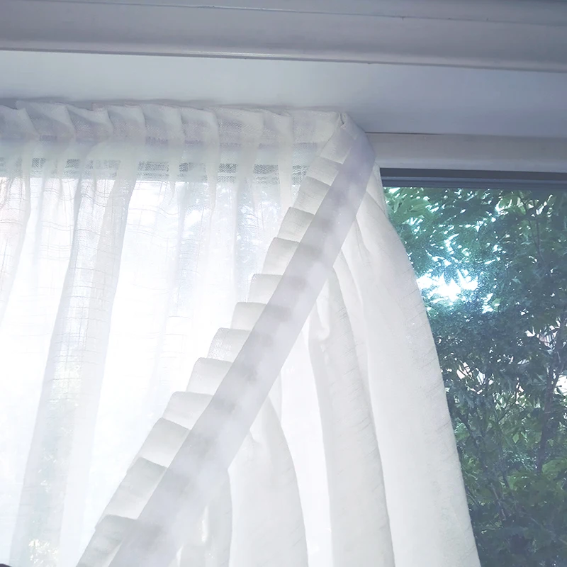 

Self-Adhesive Short Curtains, Privacy Translucent Window Drapes for Doors,Balcony,Cabinets, Punch-Free Semi Sheer Gauze Curtain