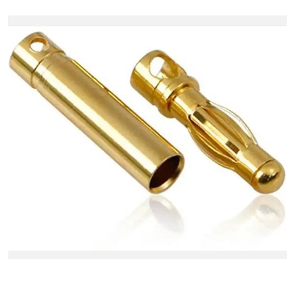 High Quality Battery Gold-plated Bullet Banana Plug 2mm 3mm 3.5mm 4mm 5mm 5.5mm 6mm Bullet Banana Connector Plug DIY