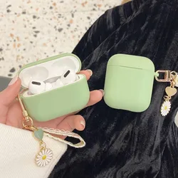 Green Flowers For Apple AirPods 1 2 Pro Bluetooth Headphone Cover 3rd Generation Silicone Soft Cover Protective Case