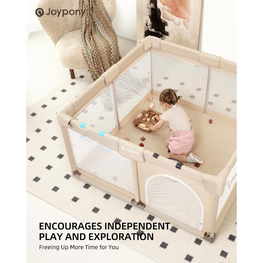 Kojec dla niemowląt 50x50 cm, mały kojec dla niemowląt i małych dzieci, kojec z bramką do użytku wewnątrz pomieszczeń, miękki, oddychający kojec z siateczką.