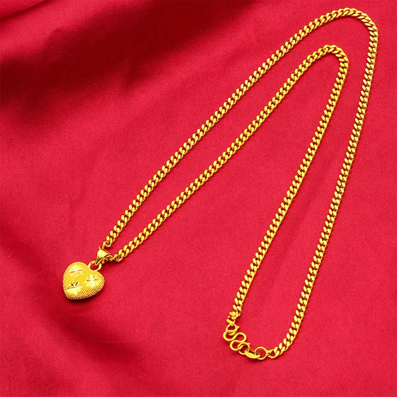 Liontin Hati Wanita Emas 24K AU999 - Eksklusif Wanita, bentuk hati bulat halus, kilau emas 24K yang hangat, garansi AU999