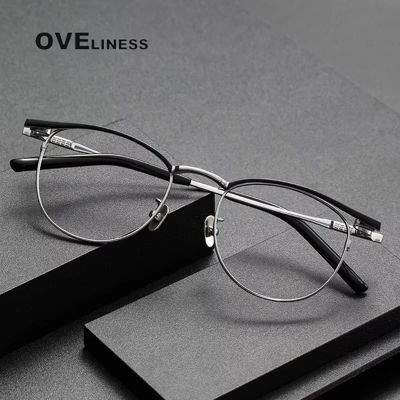 

Pure Titanium Glasses Frame Men women 2025 New Retro Square Eyeglasses Frames Male Vintage full Eyewear spectacles