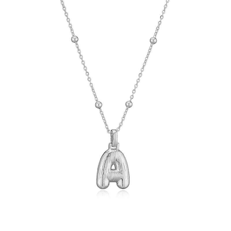 HECHENG,Lightweight Chunky Initial Necklace for Women Stainless Steel Link Alphabet Letter Pendant Necklaces Collar