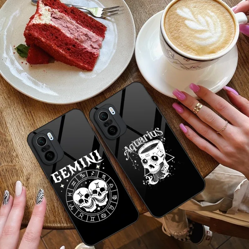 Gothic Aries Libra Pisces Virgo Capricorn Phone Case For Xiaomi 13 10 10T 11i 11T Redmi Note 11 11S Pro Poco M4 F3 Glass Cover