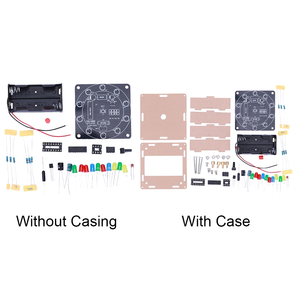 NE555 DIY Lucky Rotary Suite Components Round Lucky Rotary Suite NE555 Interesting DIY Kit CD4017 NE555 Self DIY LED Light Kit