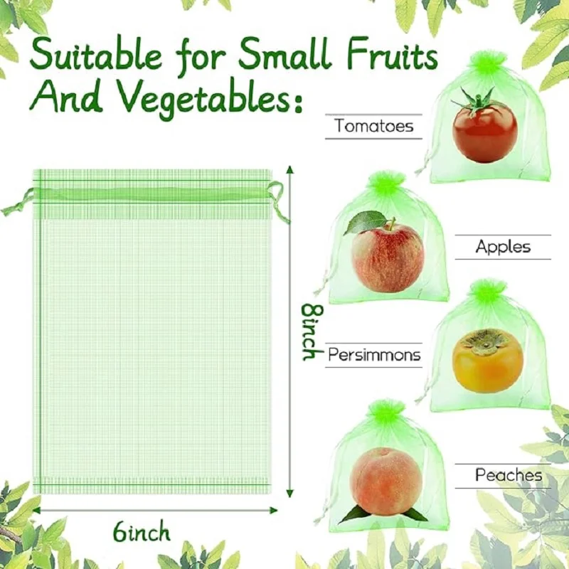 Sacs de protection des plantes et des fruits, filet de culture, contrôle de la croissance des plantes, sacs à ficelle de proximité de jardinage, filet anti-oiseaux, outil de jardin, 50 pièces