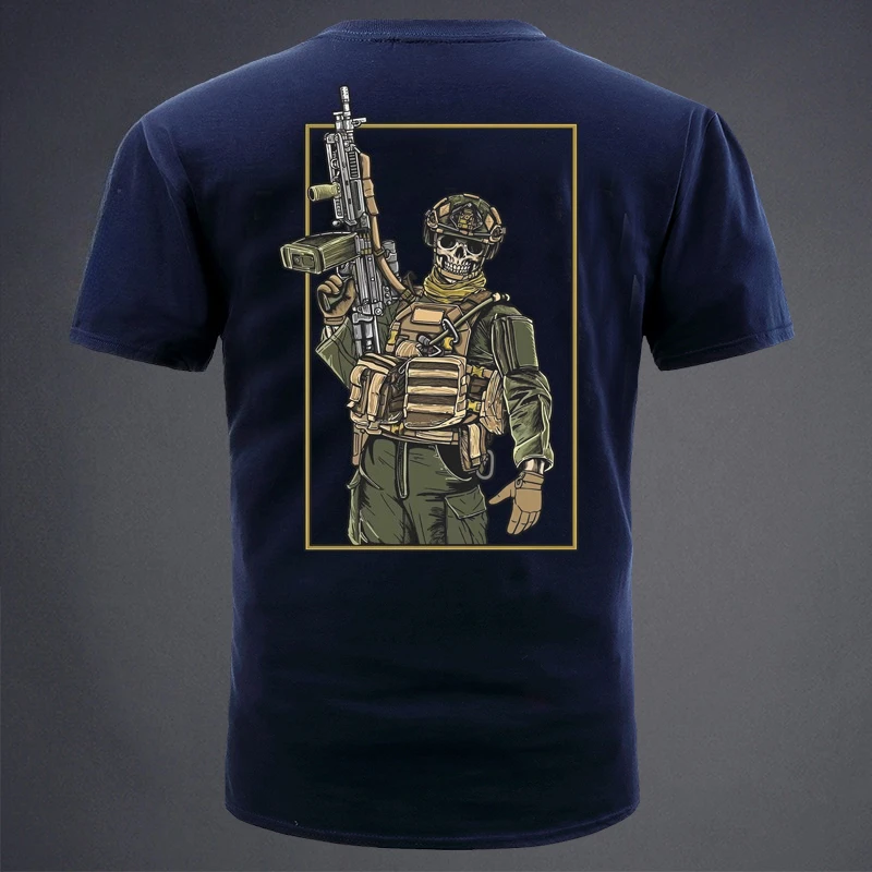 Hardman Club Military Style Heavy Machine Gunner Summer New Model Outdoor Sports T-Shirt Casual Short Sleeve