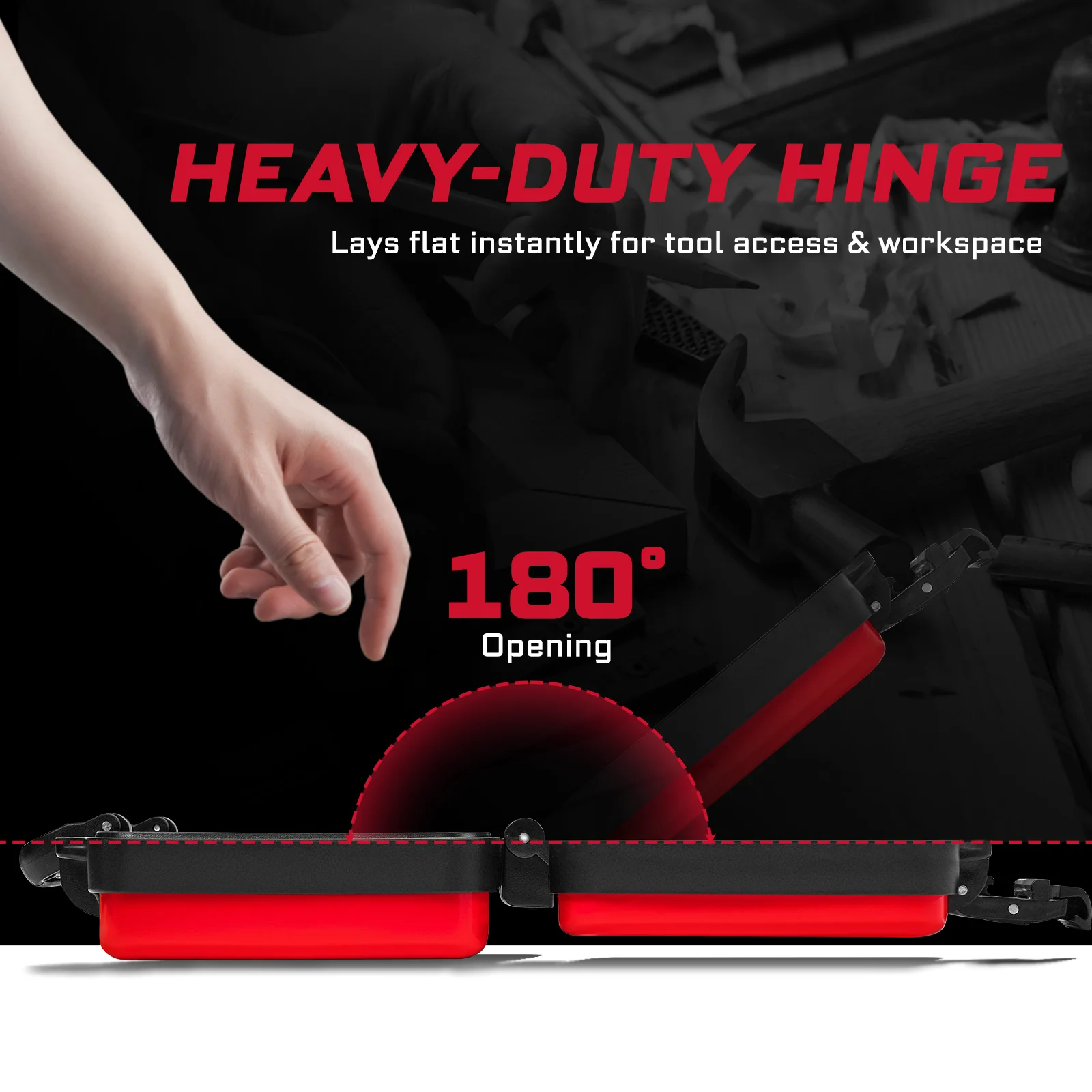 Geinxurn 11”Tools Box,Portable Steel Heavy-duty Tool Case with Safety Latch and Handle for Tools Storage and Organizers,Home DIY