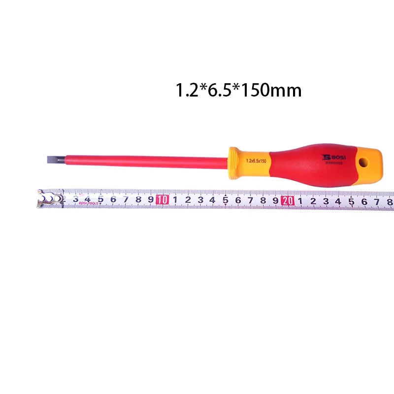 BOSI VDE Slotted Professional Flat Screwdrivers Insulated 1000V