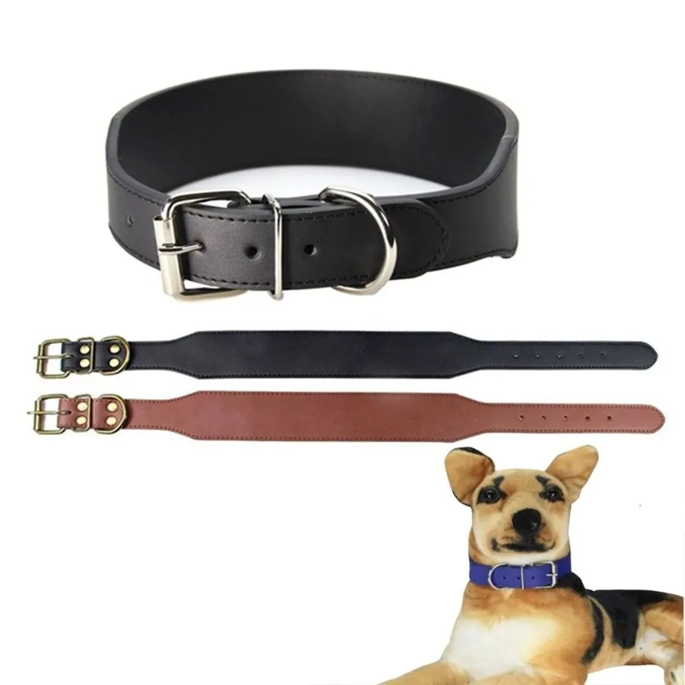 

Comfortable Microfiber Leather Dog Collars L-3XL 5cm Width Pet Neck Straps Durable Adjustable Fish Shape Collar Pitbull