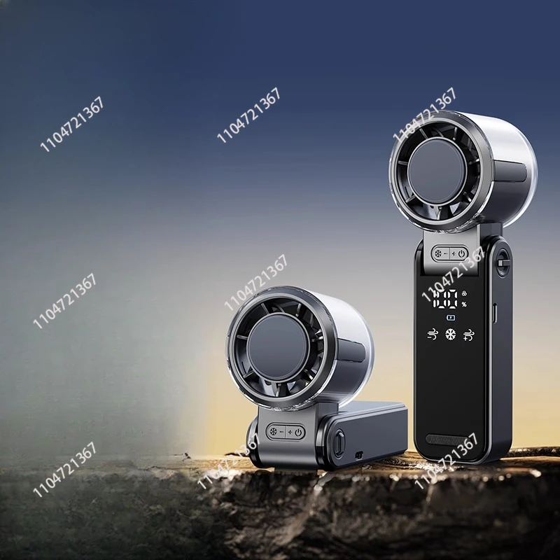 Handheld small fan, small ultra-long battery life, silent portable portable ice compress for cooling