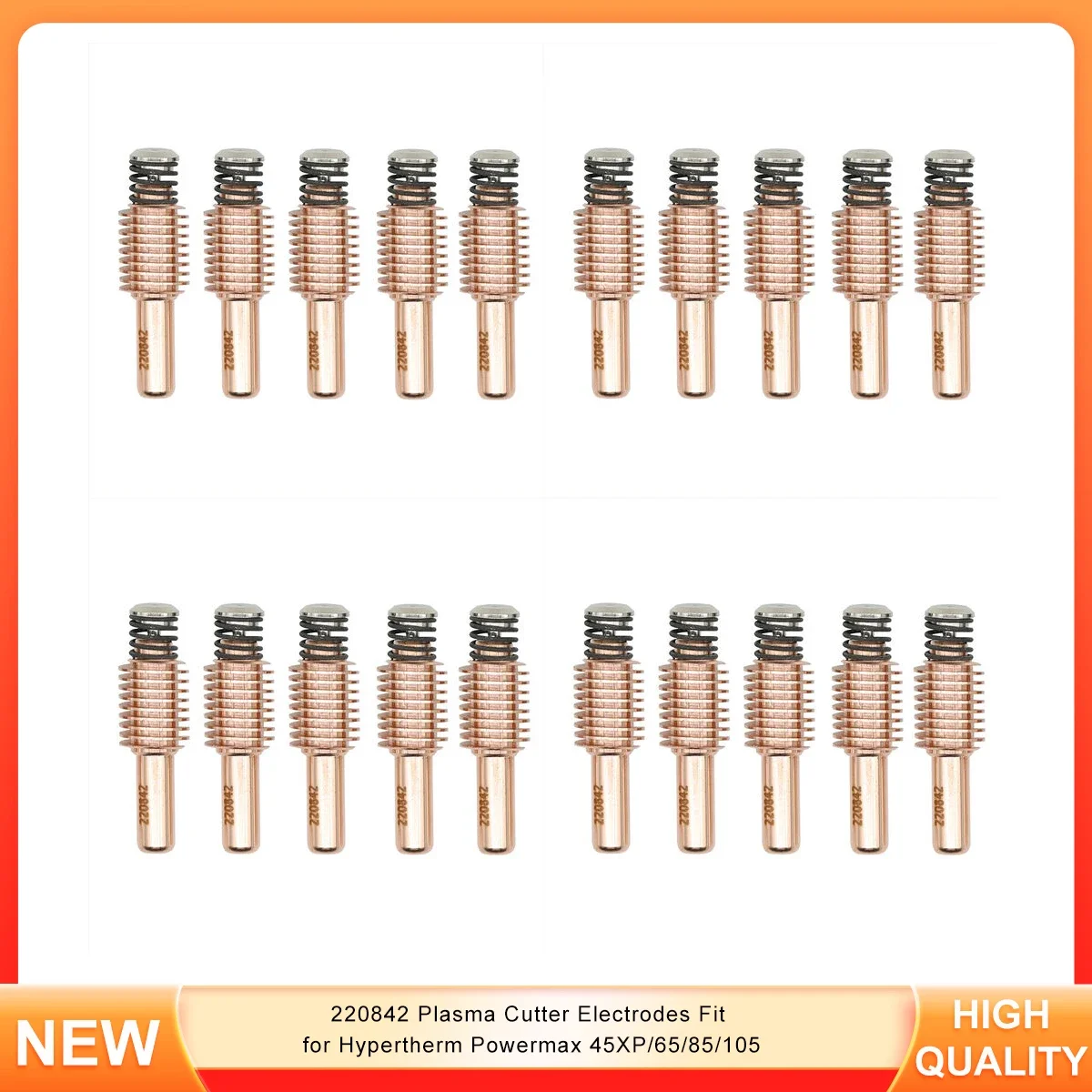 20Pcs 220842 Plasma Cutter Electrodes Fit for Hypertherm Powermax 45XP/65/85/105