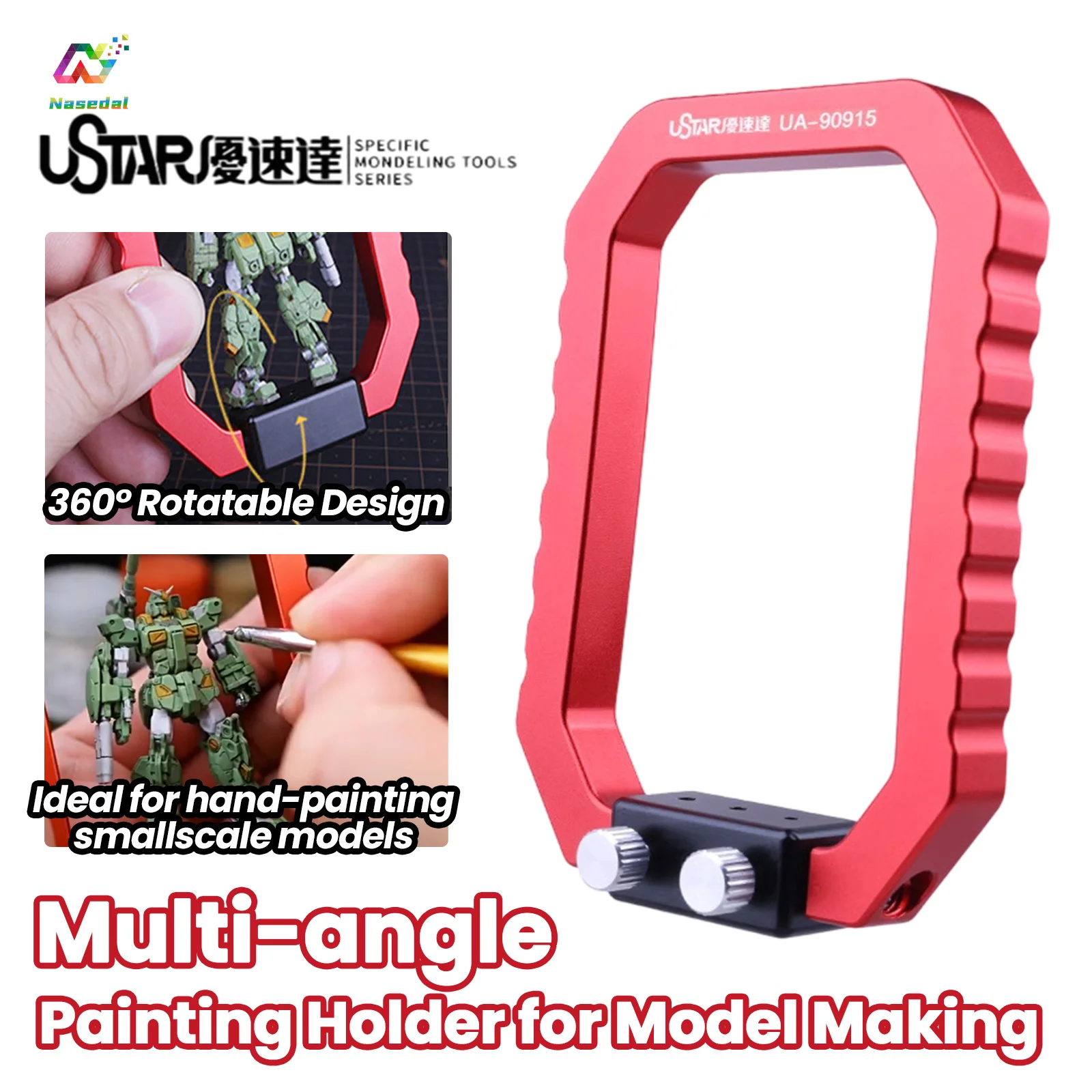 

Ustar UA-90915 Premium Alloy 360 Degree Rotatable Stable Model Painting Holder for Gundam Military Scale Figure DIY Hobby Tools