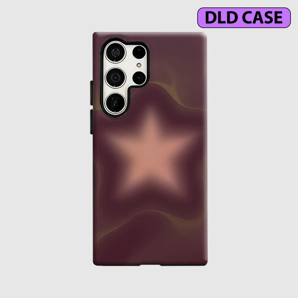Amber Star Glow Phone Case for Samsung Galaxy S26 S25 Ultra S24 S23 Ultra Plus Shockproof Double Layer Tough Back Cover