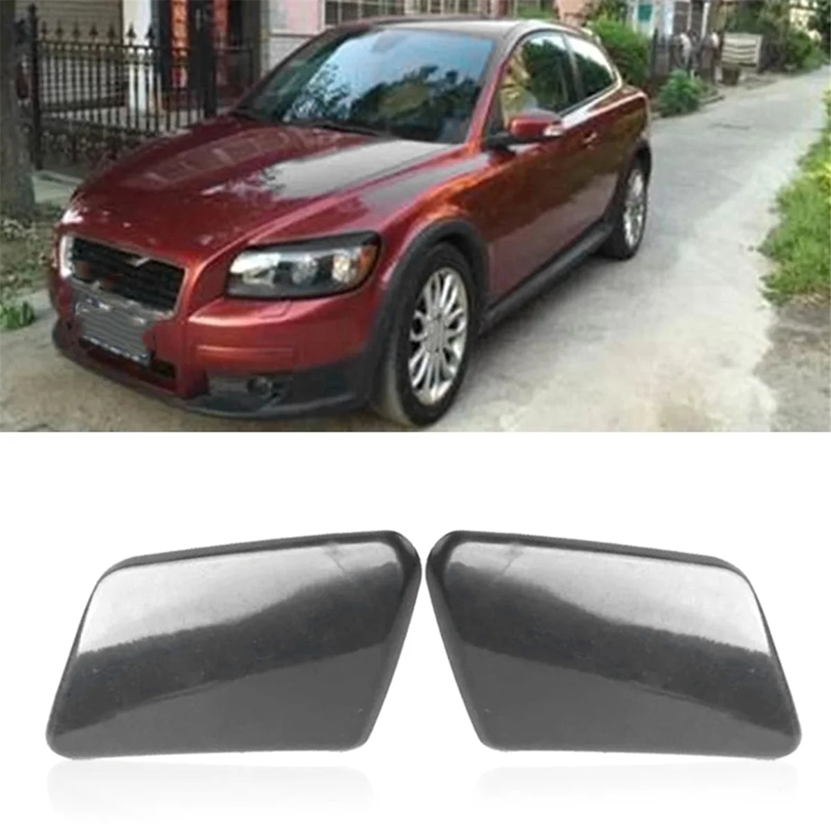 Coperchio dell'ugello della lampada della luce della testa coperchio della pulizia della copertura del rivestimento del motore dell'ugello della barra anteriore per Volvo C30 2008-2010 39876479 39876478