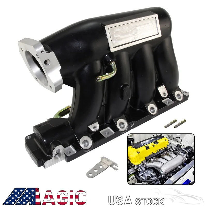 Aluminum 70MM Intake Manifold Fit For Honda Civic 2006-2011 K-series Acura TSX K20Z3 2004-2008 K24A2 Engine Racing Black/Silver