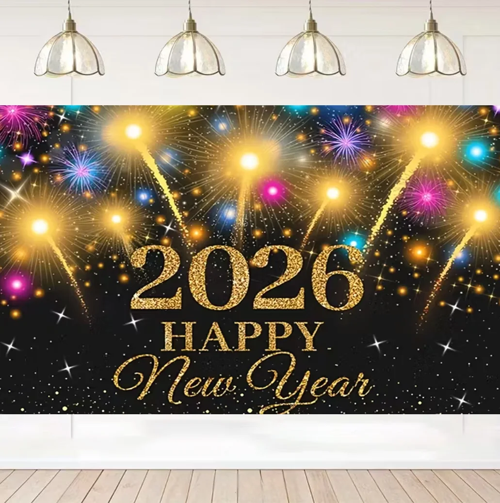 2026 سنة جديدة سعيدة خلفية ساعة ذهبية سوداء لوازم التصوير خلفية احتفال الأسرة الطرف الديكور صورة تبادل لاطلاق النار الدعامة