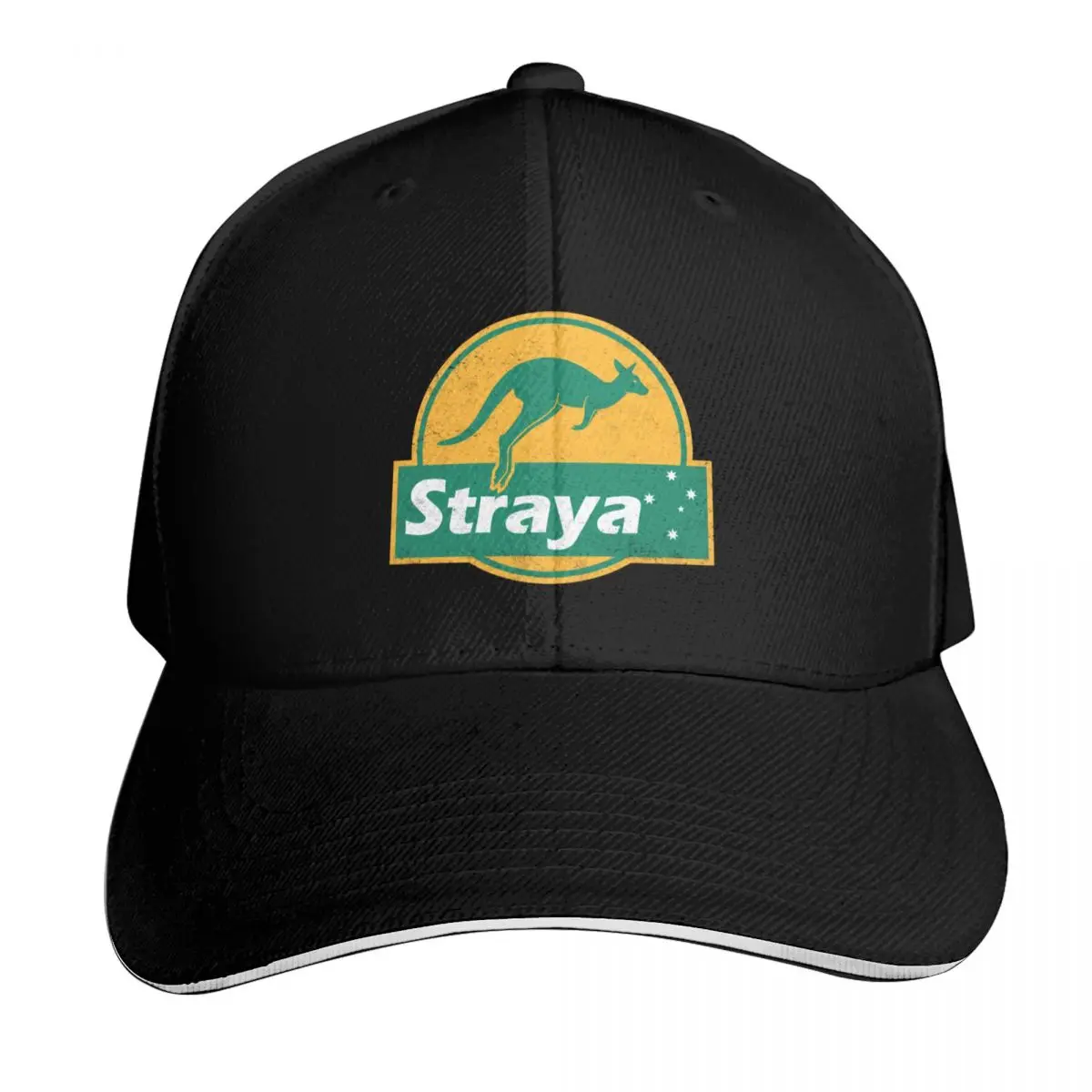 Straya Kangaroo Sticker Baseball Cap Contrast Two Tone Brim Snapback Flat Bill Strapback Dad Hat