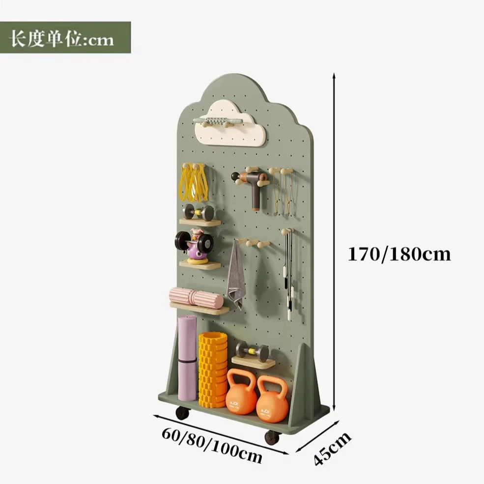 Cave board fitness equipment yoga sports storage rack household movable mirror floor double mirror storage rack