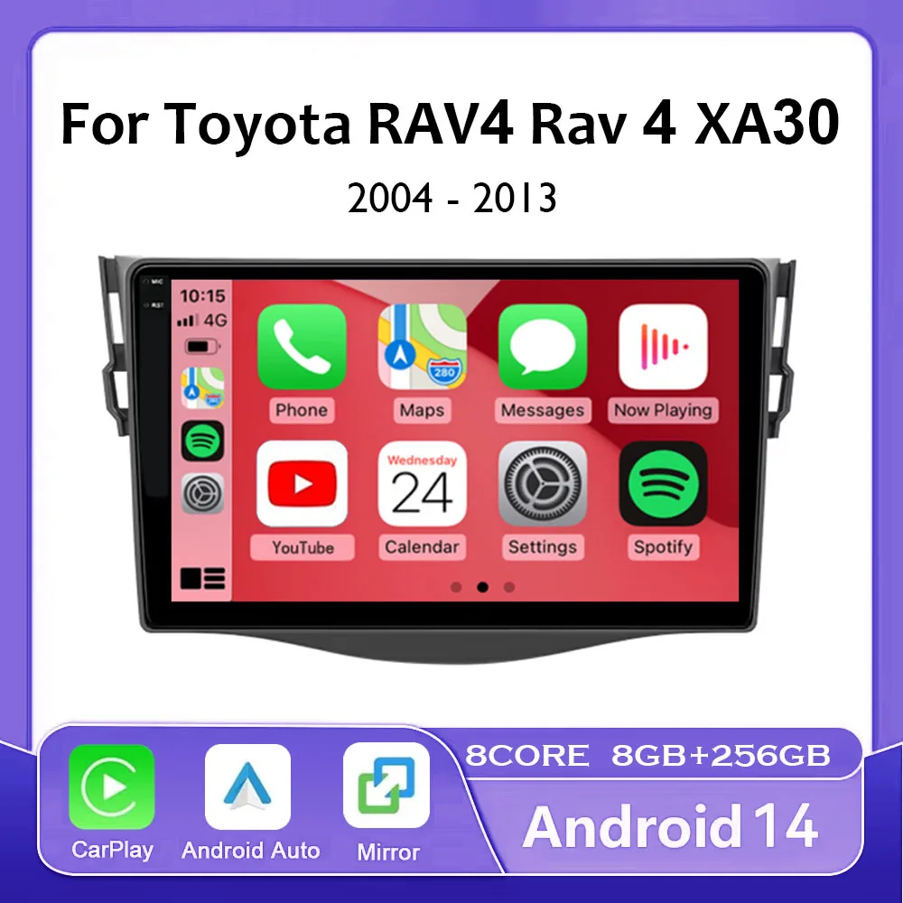 

Android 14 Car Radio Carplay Auto For Toyota RAV4 Rav 4 XA30 2005 - 2013 Wireless Carplay Multimedia Video Player DSP Navigation