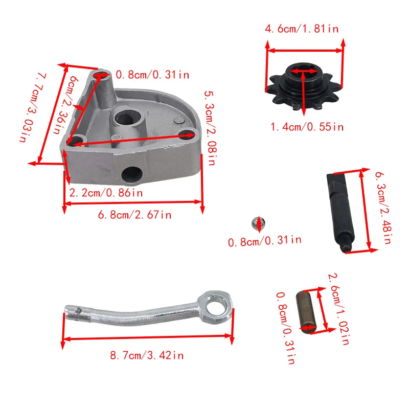 NEW For 3 Holes Clutch Cover Clutch Arm Camshaft Nut Kit Fit 80cc Motorized Bicycle Accessories 10 Tooth Drive Sprocket