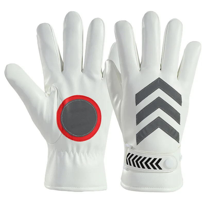 White Traffic Command Gloves Creative Thickened Winter Outdoor Reflective Strip Gloves Warm and Cold Proof Security Duty Gloves