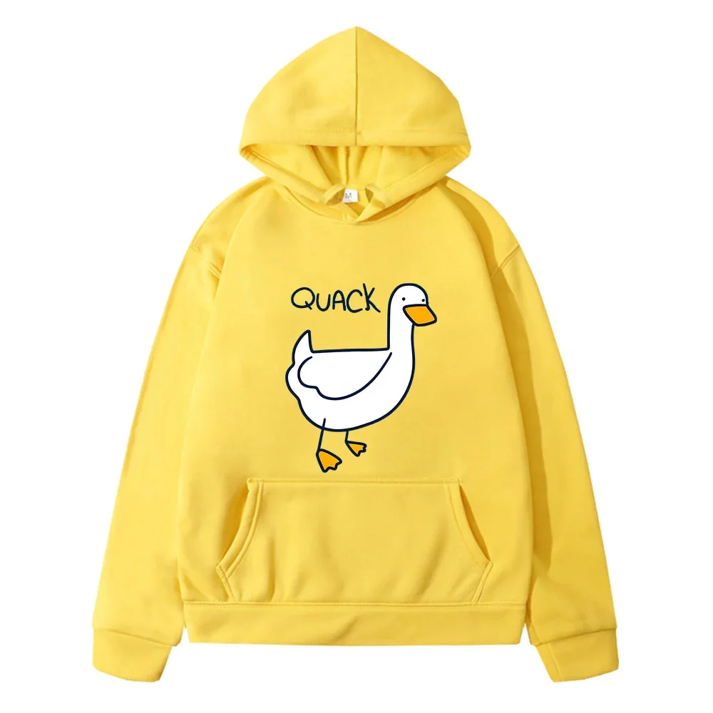 Funny Quack Duck Printing Kids Hoodie Clothes Girls Soft Kawaii Sweatshirts Spring Boys Long Sleeves Hoodies Cartoon Hooded Tops