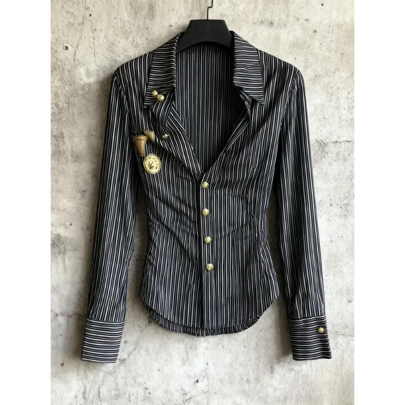 

2000s American Vintage Blouse Women Subculture Gothic Shirts Harajuku Long Sleeve T-Shirts Punk Emo Top with Street Y2k Tees