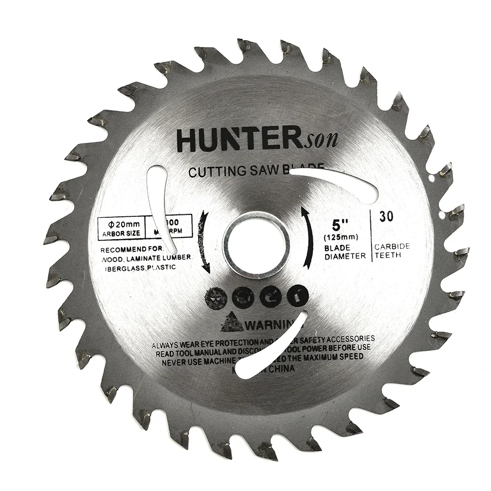 Hoja de sierra de carburo de 125mm y 5 pulgadas, disco de corte de madera 30T para cortar madera, tablero compuesto de madera maciza, hoja de sierra Circular de 12000 RPM, 1 ud.