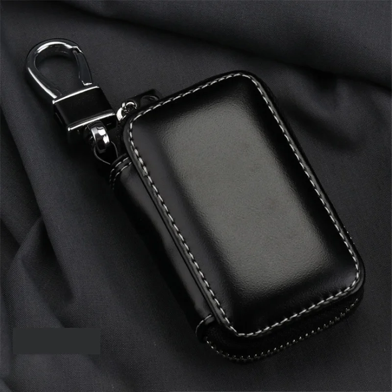 Men Multi-functional Leather Car Key Wallets Zipper Keys Organizer Keychain Case for Accessories Square Home Car Keys' Bag