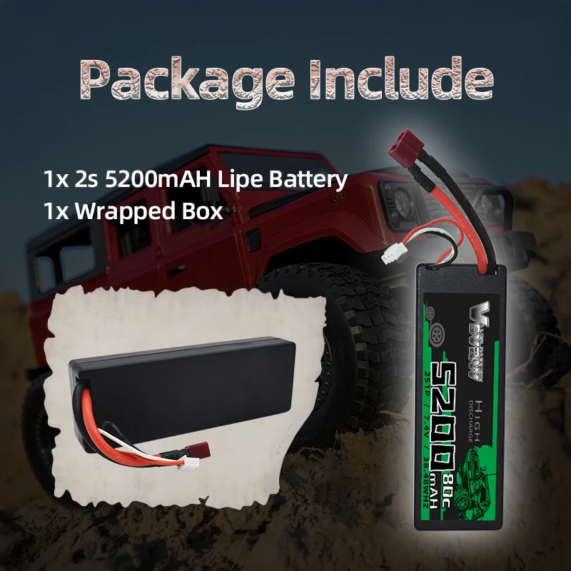 7.4V 80C 2S 5200mAh リポバッテリー RCカー用 ハードケース付き EC5プラグ付き FPVドローン バギー トラギー レーシング ホビー RCモデルパーツ
