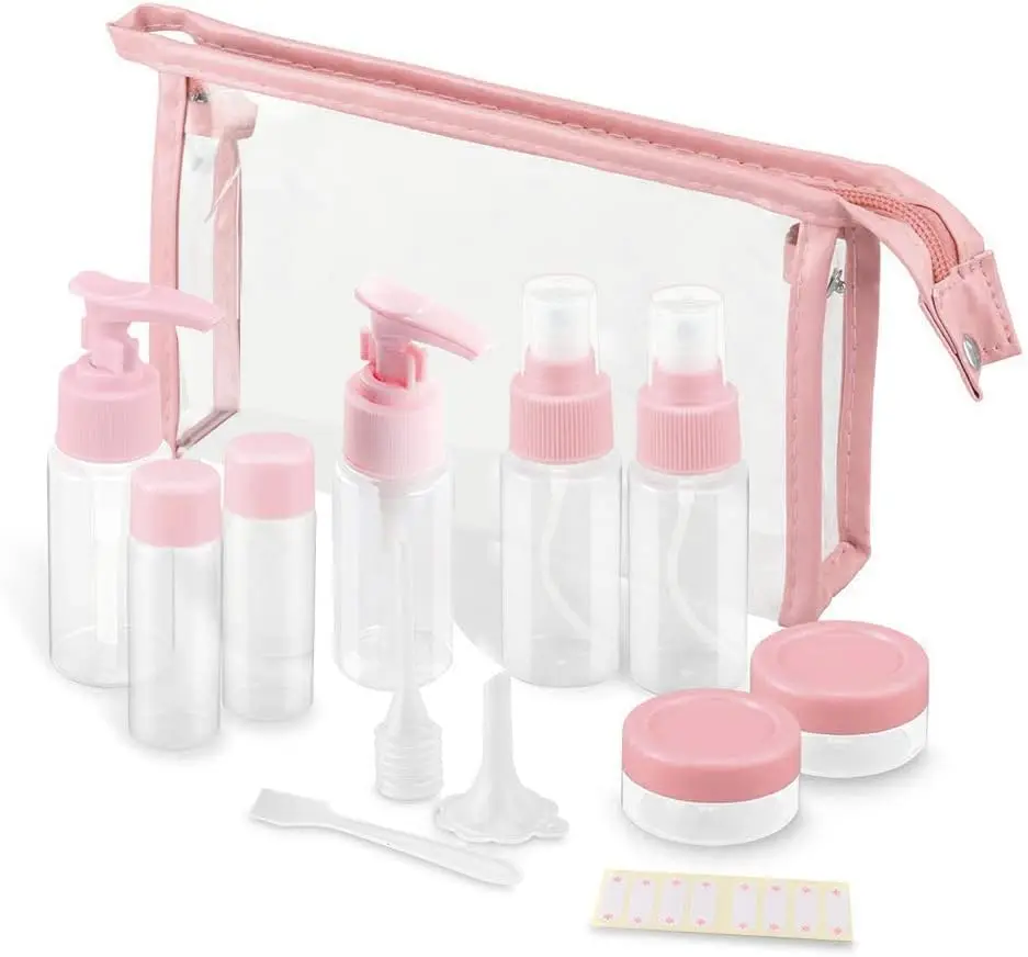 TSA Approved Leak Proof Travel Bottles Kit, 11-Piece Portable Toiletry Containers Set for Lotion Shampoo Cream