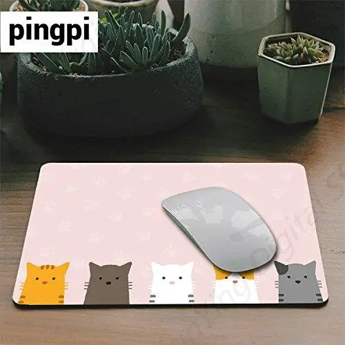 น่ารักสีชมพูแบน Cat Mouse Pad Cat PAW ยางกันลื่นเหมาะสําหรับ GAMING Office แล็ปท็อป Mouse Pad 25*30 ซม