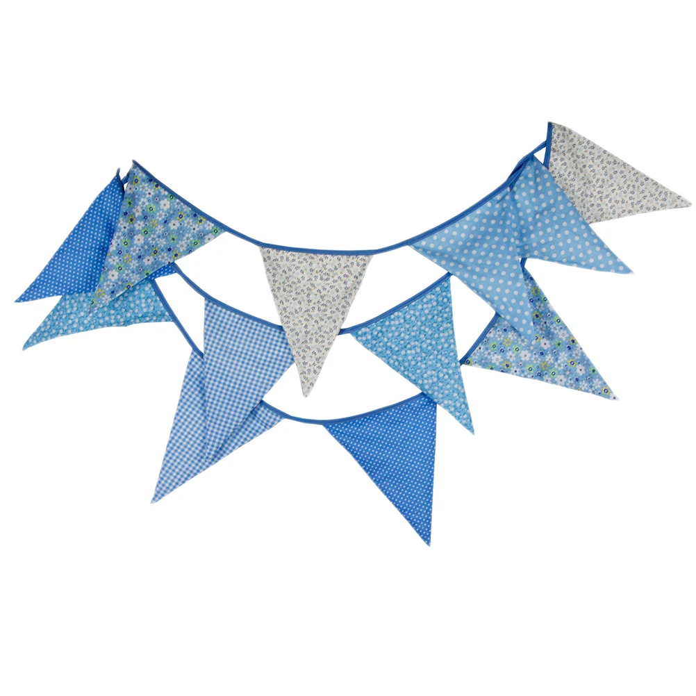 

Cotton Triangle Flags Bunting Banner Washable Reusable Vintage Pattern Party Decorations Christmas