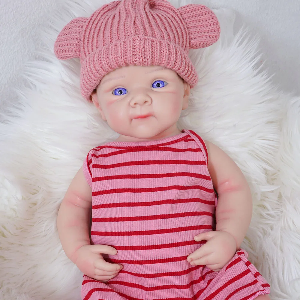 20 inch realistische siliconen pop is een zachte en schattige meisjespop, een perfect cadeau voor kinderen vanaf 3 jaar. Geen kleding