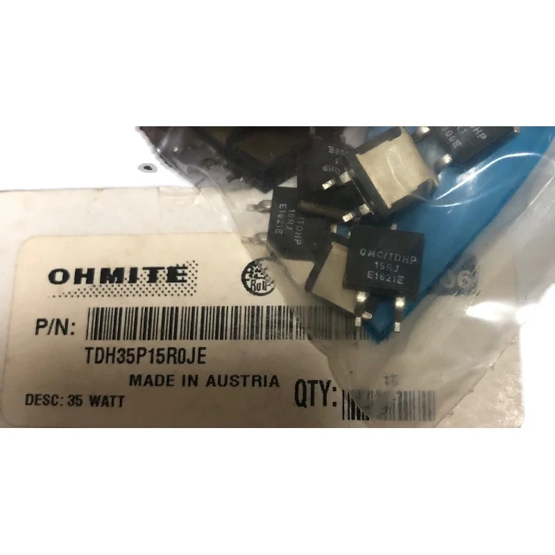 1PCS OHMITE TDH35P15R0JE D2PAK 35W 15Ω ±5% OMC/TDH 15RJ Thick-film resistor AEAK