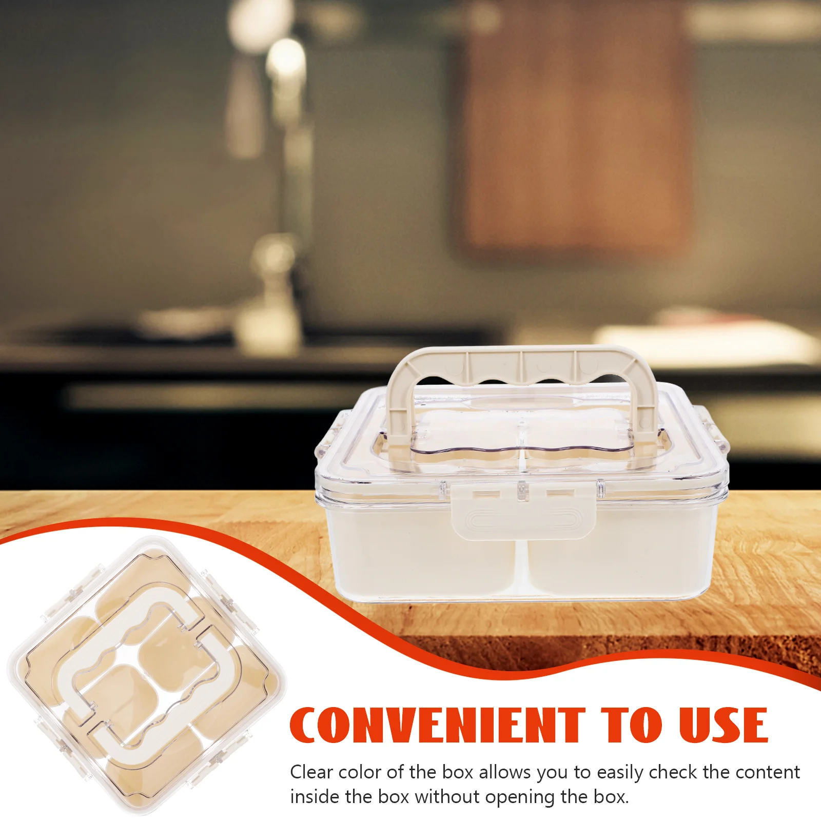 

6 Compartments Seasoning Box Keeper Transparent Portable Fridge Organizer Container for Salt Pepper Sugar Seasoning Box Keeper